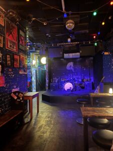 The MoshPit stage and tables before the show started